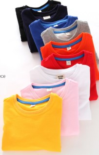 Kids Crew Neck Tees Cotton Fleece